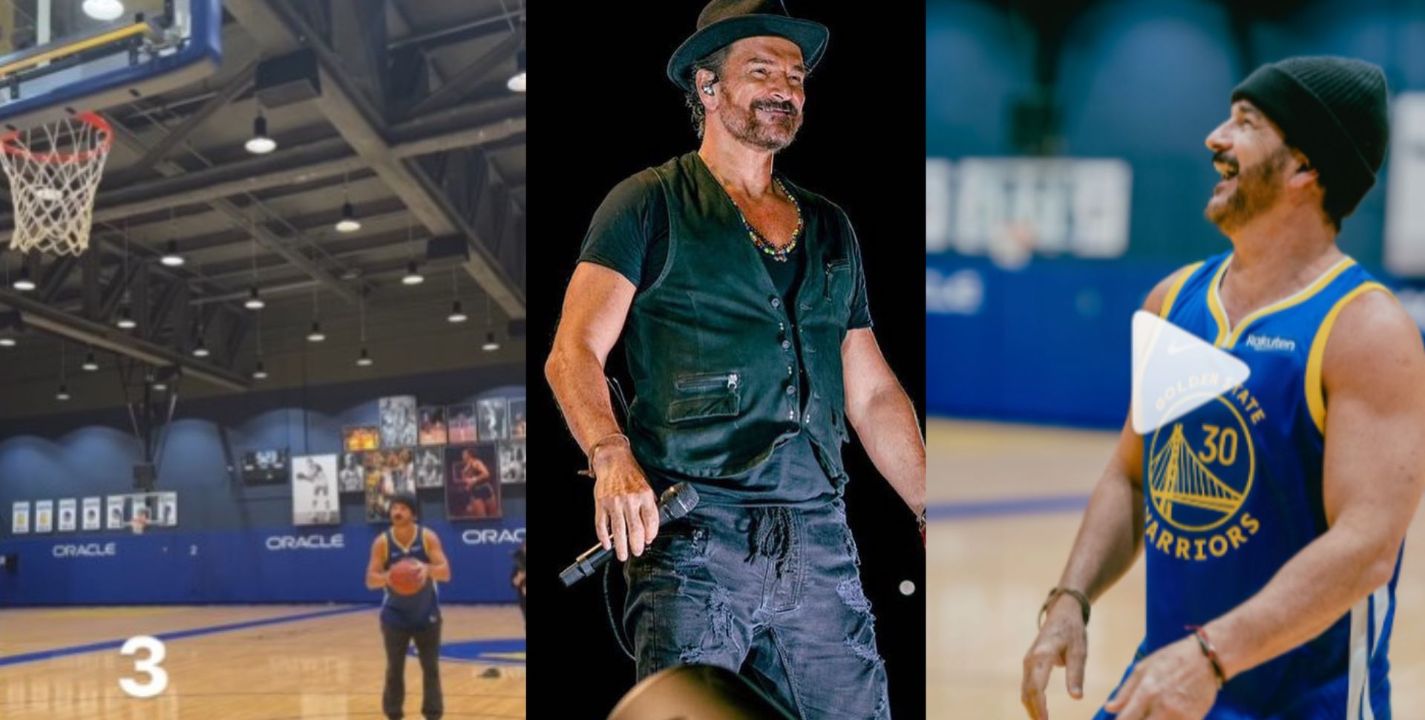 Instagram | Ricardo Arjona muestra sus habilidades para el baloncesto previo a su concierto.